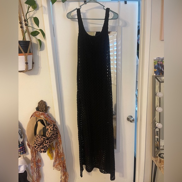 Black Knitted Dress/ Coverup - Picture 2 of 2